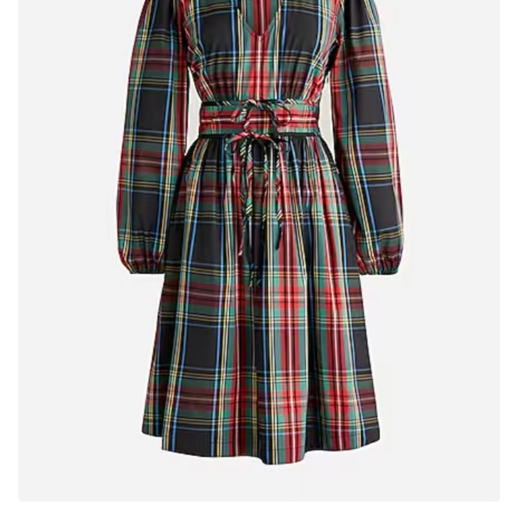 J. Crew Multicolor Plaid Midi Dress
